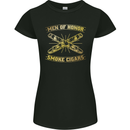 Men of Honor Smoke Cigars Womens Petite Cut T-Shirt Black