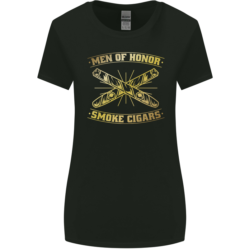Men of Honor Smoke Cigars Womens Wider Cut T-Shirt Black