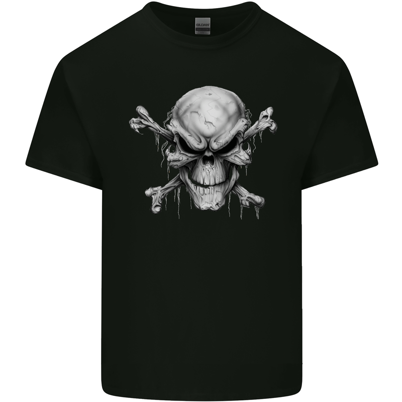 Menacing Demon Skull Kids T-Shirt Childrens Black