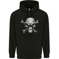 Menacing Demon Skull Mens 80% Cotton Hoodie Black