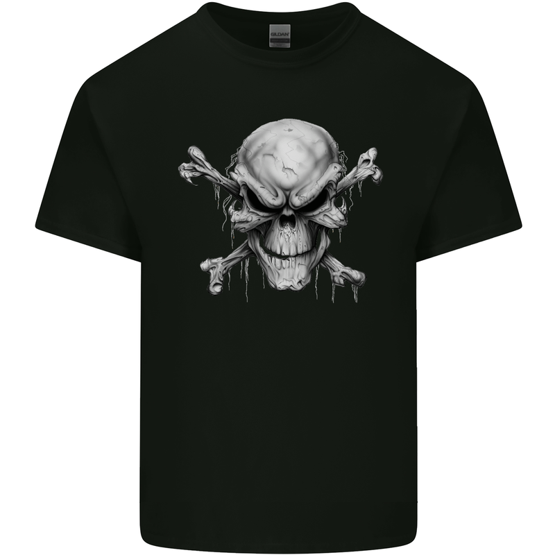 Menacing Demon Skull Mens Cotton T-Shirt Tee Top Black