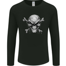 Menacing Demon Skull Mens Long Sleeve T-Shirt Black