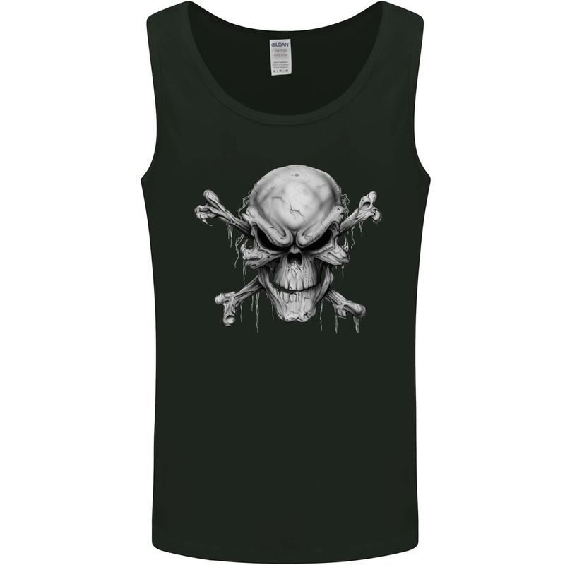 Menacing Demon Skull Mens Vest Tank Top Black