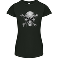 Menacing Demon Skull Womens Petite Cut T-Shirt Black