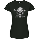 Menacing Demon Skull Womens Petite Cut T-Shirt Black