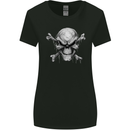 Menacing Demon Skull Womens Wider Cut T-Shirt Black