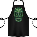 Mental Health Awareness Skull Green Ribbon Cotton Apron 100% Organic Black