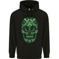 Mental Health Awareness Skull Green Ribbon Mens 80% Cotton Hoodie Black