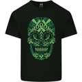 Mental Health Awareness Skull Green Ribbon Mens Cotton T-Shirt Tee Top Black