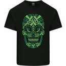 Mental Health Awareness Skull Green Ribbon Mens Cotton T-Shirt Tee Top Black