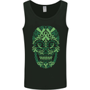 Mental Health Awareness Skull Green Ribbon Mens Vest Tank Top Black