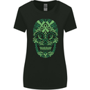 Mental Health Awareness Skull Green Ribbon Womens Wider Cut T-Shirt Black