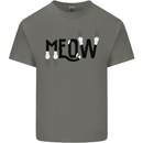 Meow Funny Cat Claws Mens Cotton T-Shirt Tee Top Charcoal