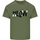 Meow Funny Cat Claws Mens Cotton T-Shirt Tee Top Military Green