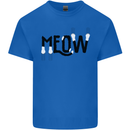 Meow Funny Cat Claws Mens Cotton T-Shirt Tee Top Royal Blue