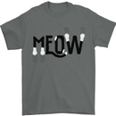 Meow Funny Cat Claws Mens T-Shirt 100% Cotton Charcoal