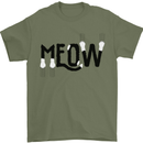 Meow Funny Cat Claws Mens T-Shirt 100% Cotton Military Green