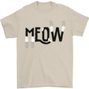 Meow Funny Cat Claws Mens T-Shirt 100% Cotton Sand