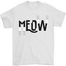 Meow Funny Cat Claws Mens T-Shirt 100% Cotton White