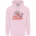 Merry Beachmas Funny Summer Santa Claus Childrens Kids Hoodie Light Pink