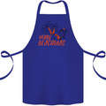 Merry Beachmas Funny Summer Santa Claus Cotton Apron 100% Organic Royal Blue