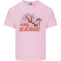 Merry Beachmas Funny Summer Santa Claus Kids T-Shirt Childrens Light Pink