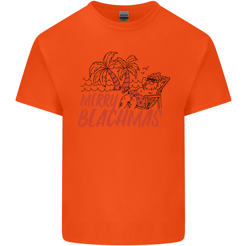 Merry Beachmas Funny Summer Santa Claus Kids T-Shirt Childrens Orange