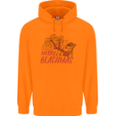 Merry Beachmas Funny Summer Santa Claus Mens 80% Cotton Hoodie Orange