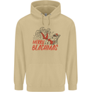 Merry Beachmas Funny Summer Santa Claus Mens 80% Cotton Hoodie Sand