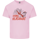 Merry Beachmas Funny Summer Santa Claus Mens Cotton T-Shirt Tee Top Light Pink