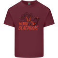 Merry Beachmas Funny Summer Santa Claus Mens Cotton T-Shirt Tee Top Maroon