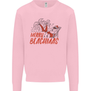 Merry Beachmas Funny Summer Santa Claus Mens Sweatshirt Jumper Light Pink