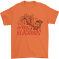 Merry Beachmas Funny Summer Santa Claus Mens T-Shirt 100% Cotton Orange