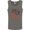 Merry Beachmas Funny Summer Santa Claus Mens Vest Tank Top Charcoal