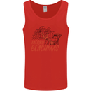Merry Beachmas Funny Summer Santa Claus Mens Vest Tank Top Red
