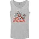 Merry Beachmas Funny Summer Santa Claus Mens Vest Tank Top Sports Grey