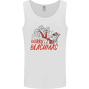 Merry Beachmas Funny Summer Santa Claus Mens Vest Tank Top White