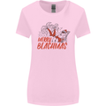 Merry Beachmas Funny Summer Santa Claus Womens Wider Cut T-Shirt Light Pink