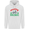 Merry Bikemass Funny Cycling Bicycle Xmas Bike Childrens Kids Hoodie White