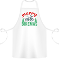 Merry Bikemass Funny Cycling Bicycle Xmas Bike Cotton Apron 100% Organic White