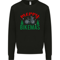 Merry Bikemass Funny Cycling Bicycle Xmas Bike Kids Sweatshirt Jumper Black