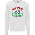Merry Bikemass Funny Cycling Bicycle Xmas Bike Kids Sweatshirt Jumper White