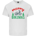 Merry Bikemass Funny Cycling Bicycle Xmas Bike Kids T-Shirt Childrens White