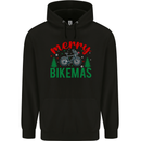 Merry Bikemass Funny Cycling Bicycle Xmas Bike Mens 80% Cotton Hoodie Black