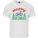 Merry Bikemass Funny Cycling Bicycle Xmas Bike Mens Cotton T-Shirt Tee Top White