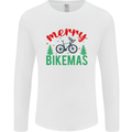 Merry Bikemass Funny Cycling Bicycle Xmas Bike Mens Long Sleeve T-Shirt White