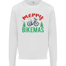 Merry Bikemass Funny Cycling Bicycle Xmas Bike Mens Sweatshirt Jumper White