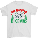 Merry Bikemass Funny Cycling Bicycle Xmas Bike Mens T-Shirt 100% Cotton White