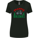 Merry Bikemass Funny Cycling Bicycle Xmas Bike Womens Wider Cut T-Shirt Black