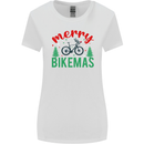 Merry Bikemass Funny Cycling Bicycle Xmas Bike Womens Wider Cut T-Shirt White